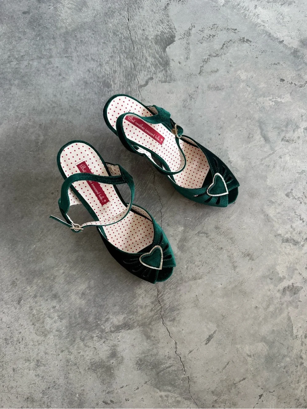 Green Suede Peep-Toe Block Heels with Ankle Strap